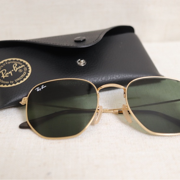 Ray-Ban Hexagonal Gold Frame Sunglasses - Picture 6 of 8